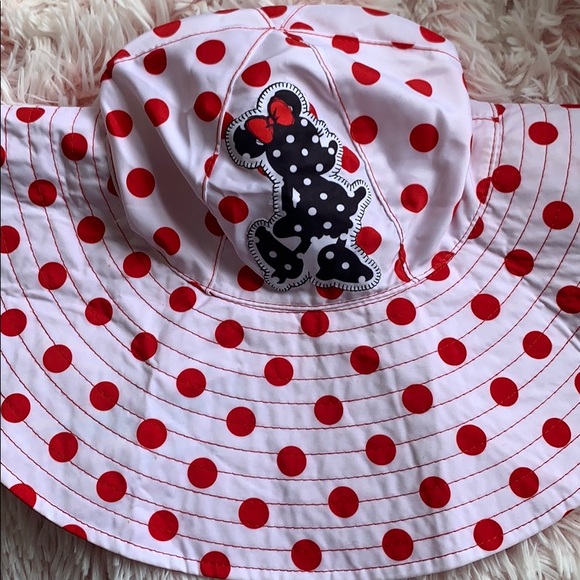 Disney Parks Hat Minnie Mouse sun hat floppy polka dot Signed - Picture 2 of 10